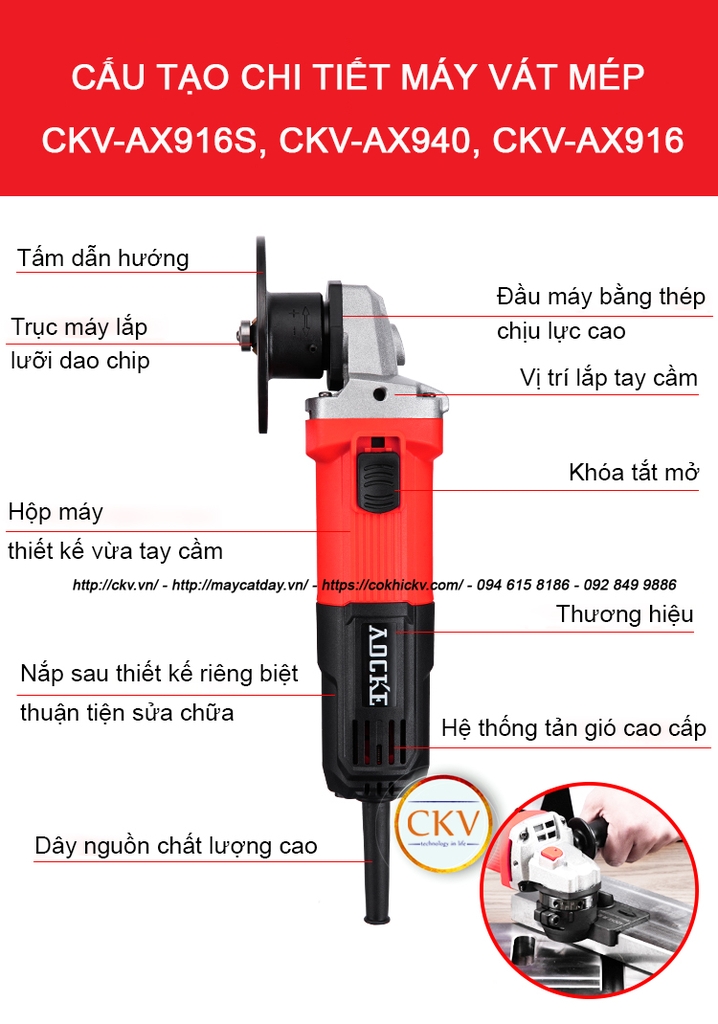 Máy vát mép điện cầm tay C0.1-C4.0 CKV-AX916