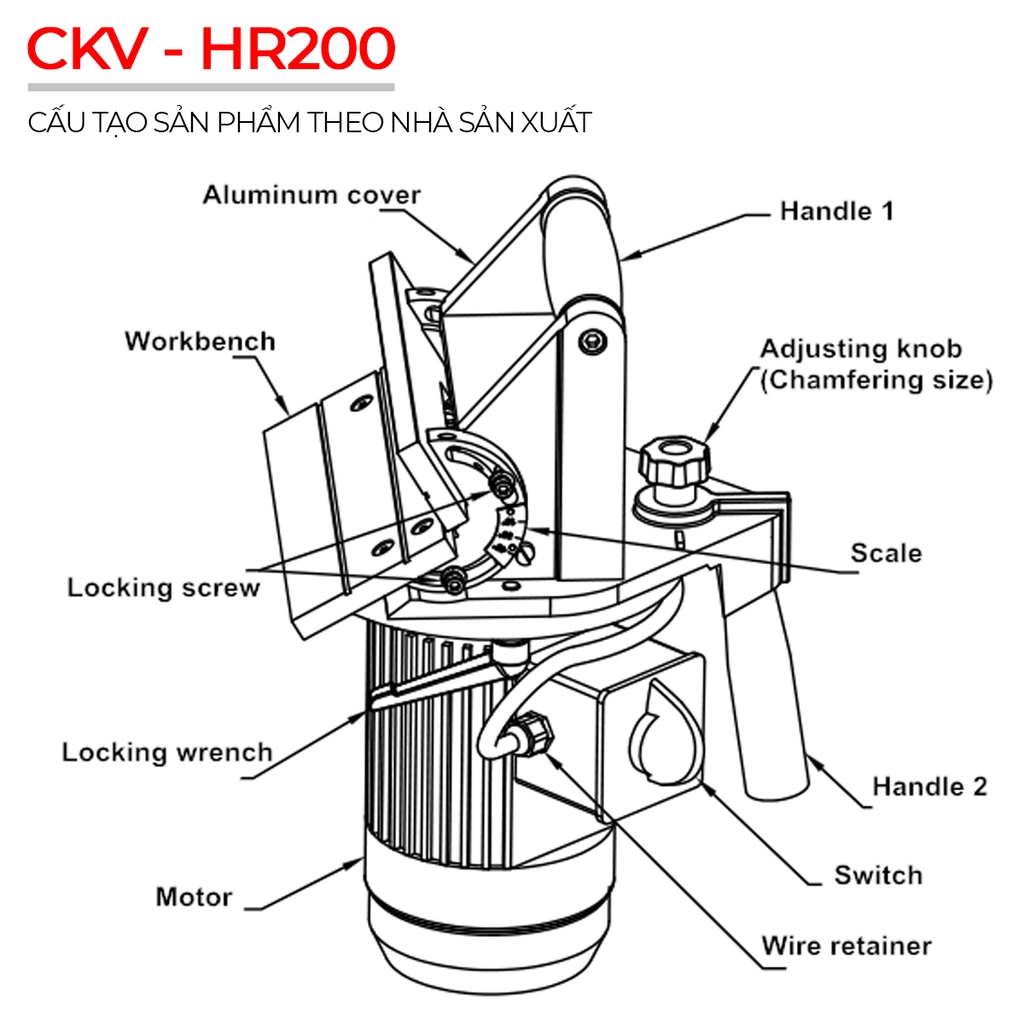 Máy vát mép điện cầm tay C0.1-C6.0 CKV-HR200