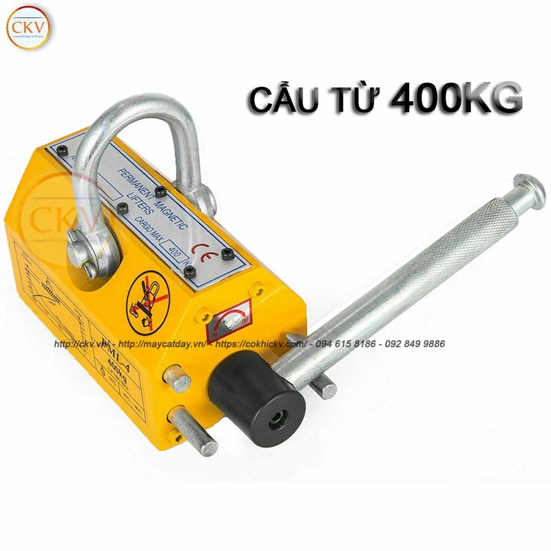 Nam châm nâng gạt tay 400kg dùng được với máy cẩu để chuyển hàng