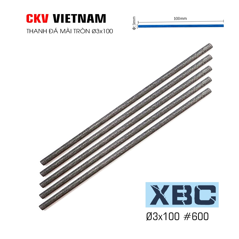 Thanh đá mài gốm XBC Ø3x100 #220-#1200 Japan