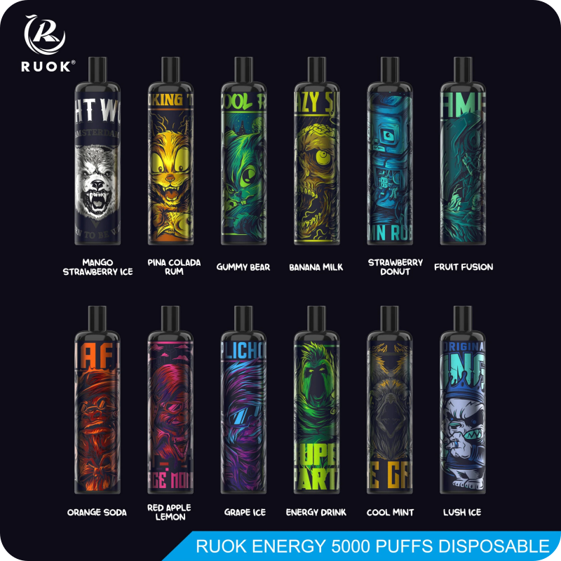 KK Energy Ruok Pod 16 vị 5000 hơi Disposable Vape / 12ml / 5% (50mg) / 850mAh - TYPE C / Mesh Coil