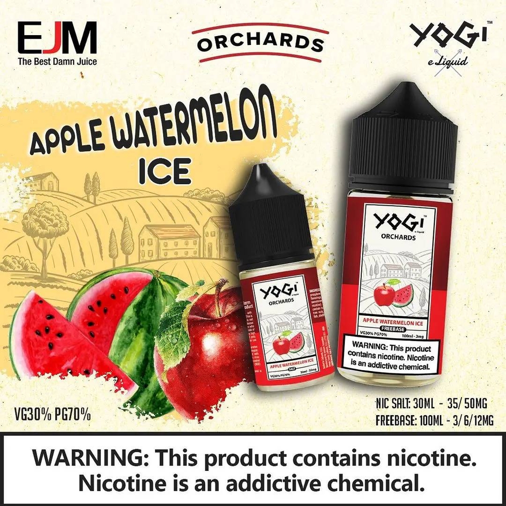 YOGI Orchards 100ml - Apple Watermelon Ice Freebase Ejuice