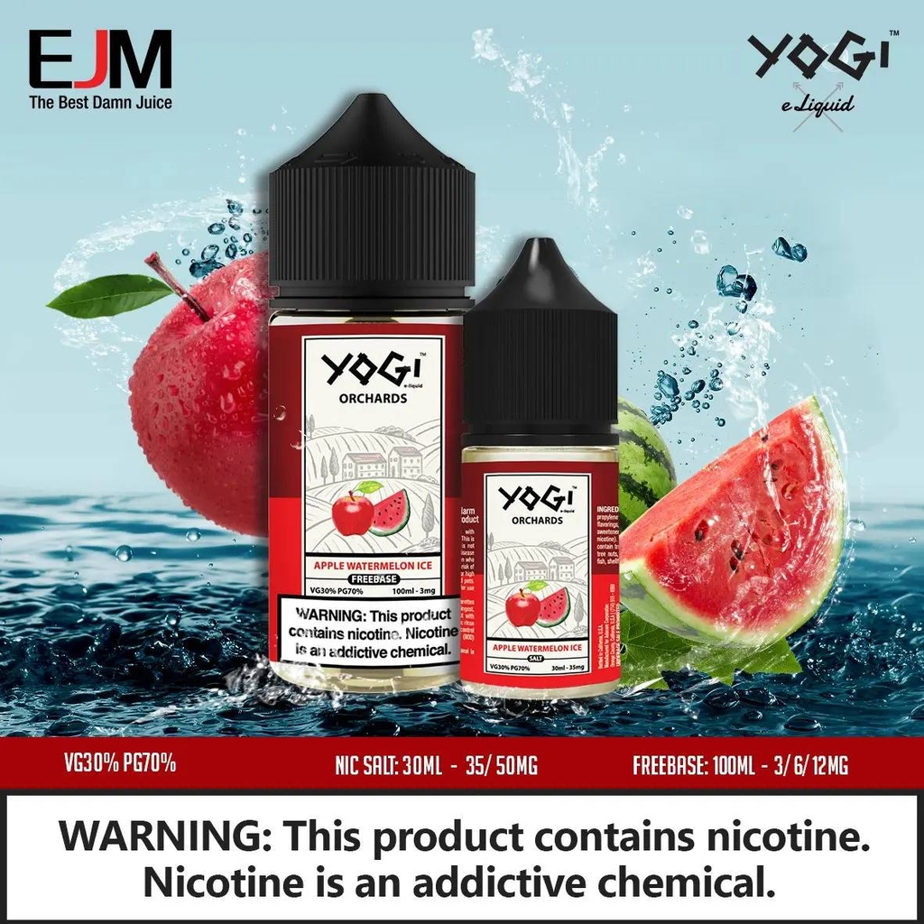 YOGI Orchards 100ml - Apple Watermelon Ice Freebase Ejuice