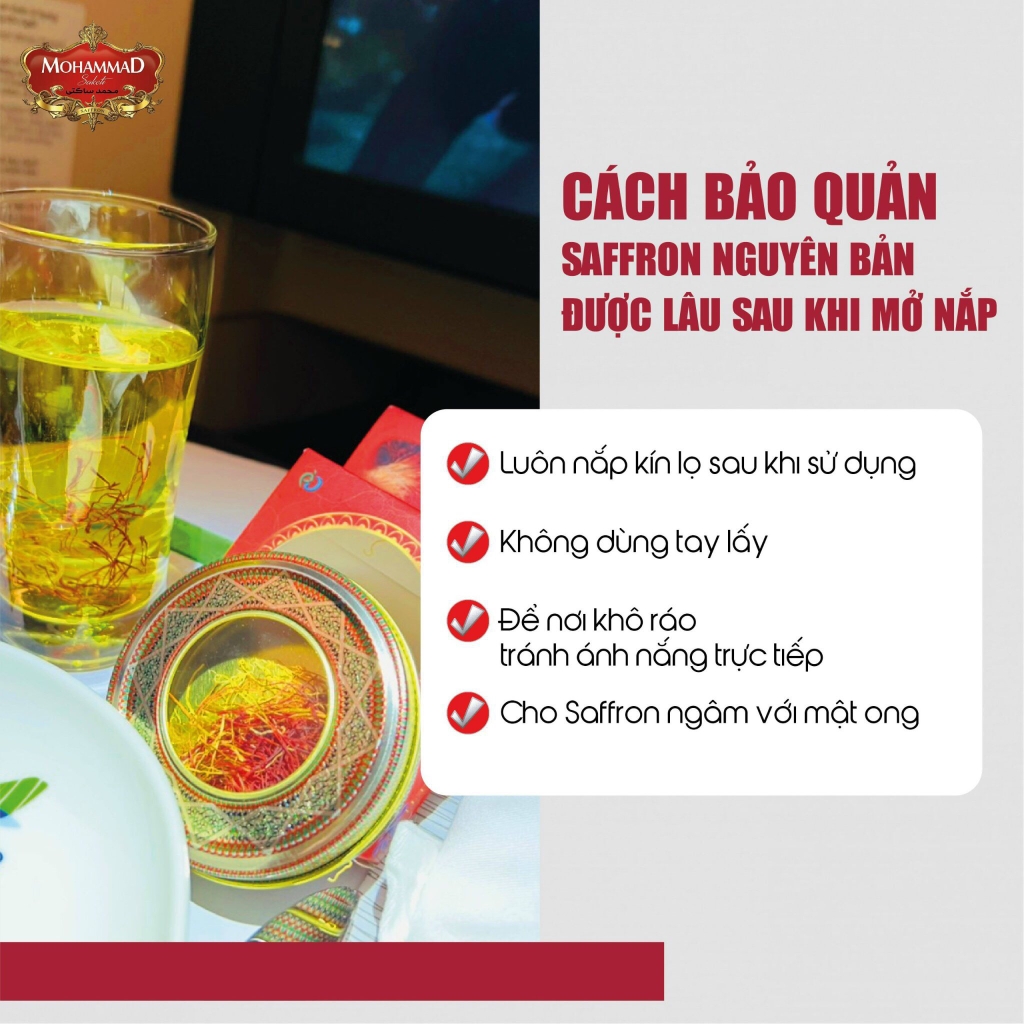 Nhụy hoa nghệ tây Saffon nguyên bản Mohammad Iran 2g