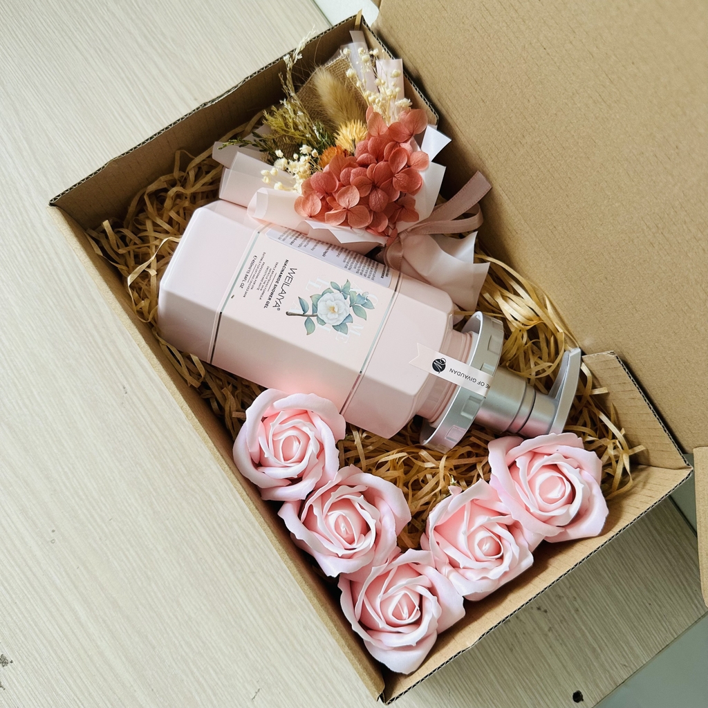 Sét Quà Tặng Sữa Tắm Hoa Trà Trắng Da Hương Nước Hoa Weilaiya (Hộp Giấy)