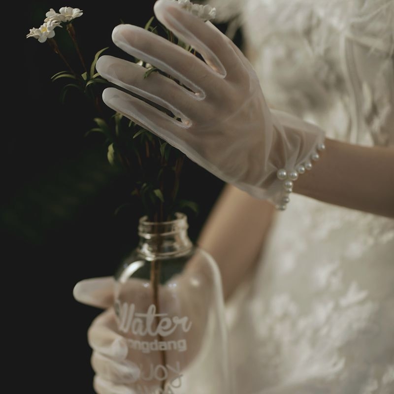 Găng tay cô dâu voan viền cổ tay hạt trai Giangpkc T3-2023 SP2222696 giangpkc-phu-kien-thoi-trang