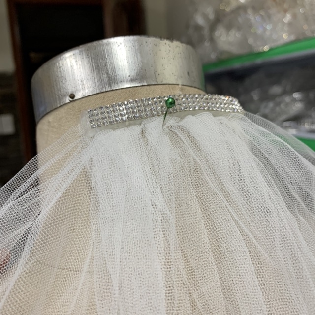 Voan cô dâu 👰 trắng kem có sẵn lược cài viền vải đính hạt trai mẫu bán chạy 2020 giangpkc