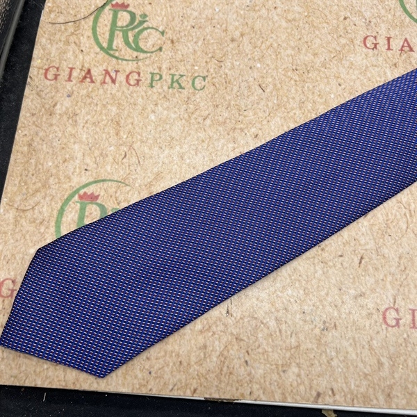 Cà vạt nam màu xanh ánh chấm tím mới tự thắt 8cm đẹp 2023 Giangpkc