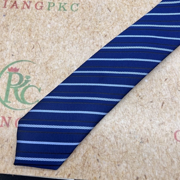 Cà vạt nam mẫu thắt sẵn dây kéo 6cm màu xanh kẻ mới nhất 2023 Giangpkc