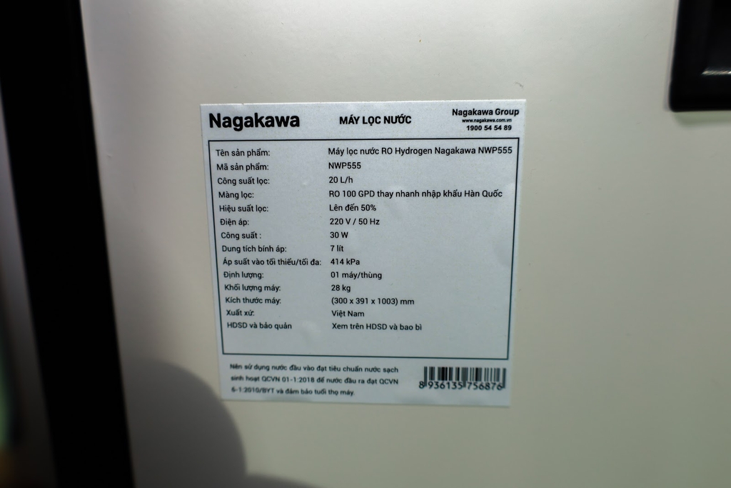 Máy lọc nước RO Hydrogen Nagakawa NWP555
