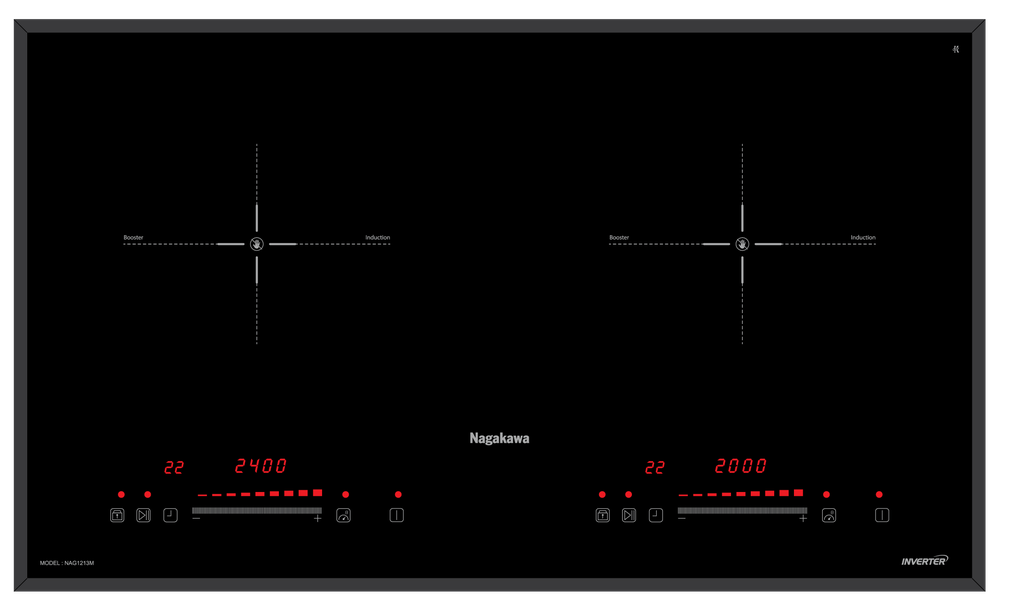Bếp đôi điện từ Inverter Nagakawa NAG1213M