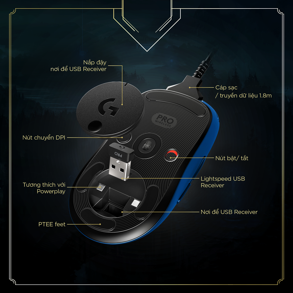 Chuột Không Dây G PRO Phiên Bản LEAGUE OF LEGENDS