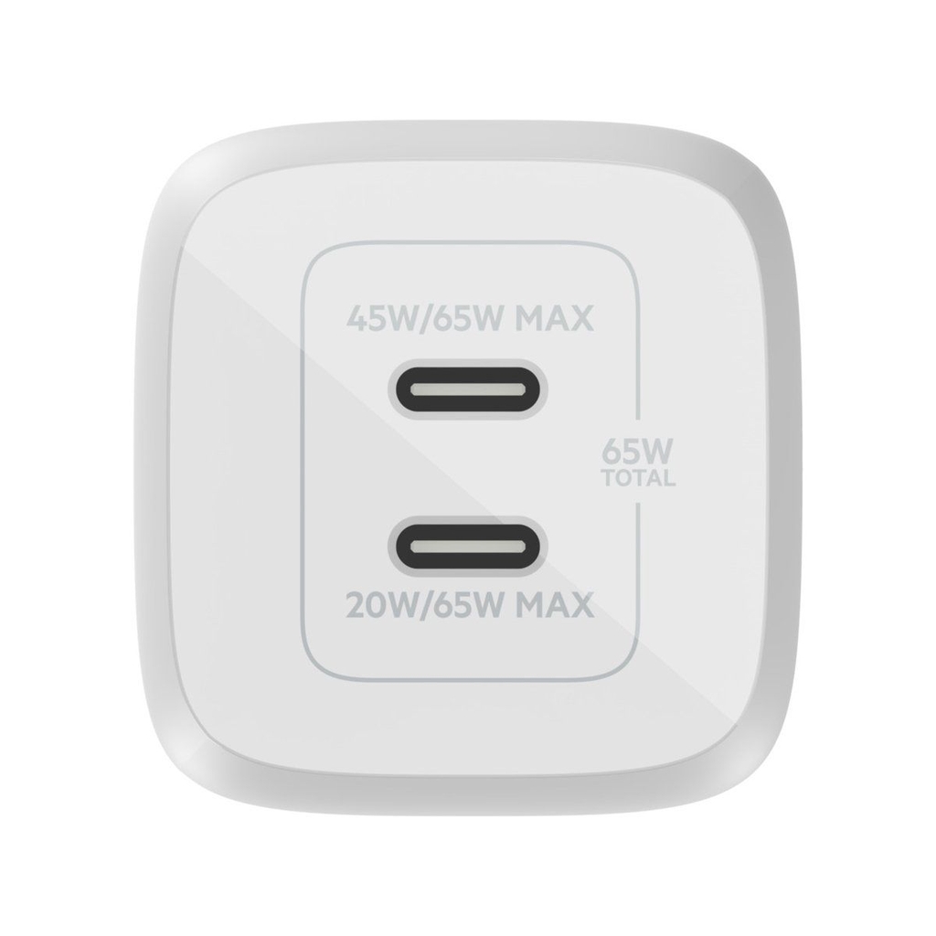 Adapter sạc nhanh 2 cổng Belkin 65W USB-C GaN (BoostCharge Pro)
