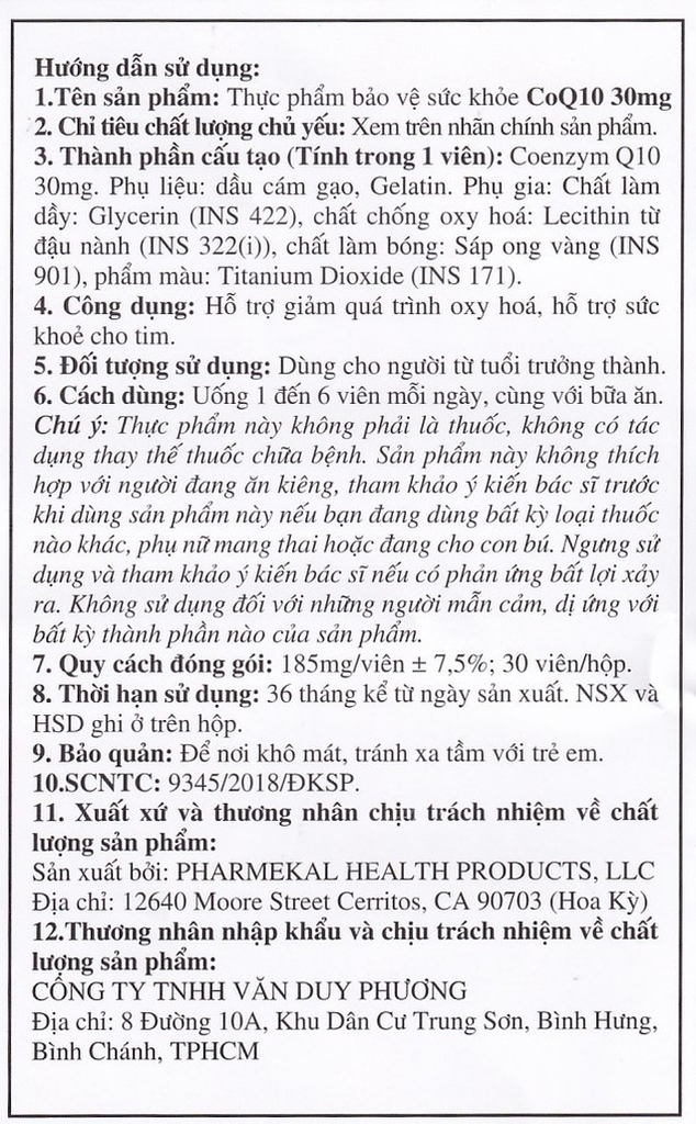 Pharmekal CoQ10 30mg - Hỗ Trợ Sức Khỏe Tim Mạch