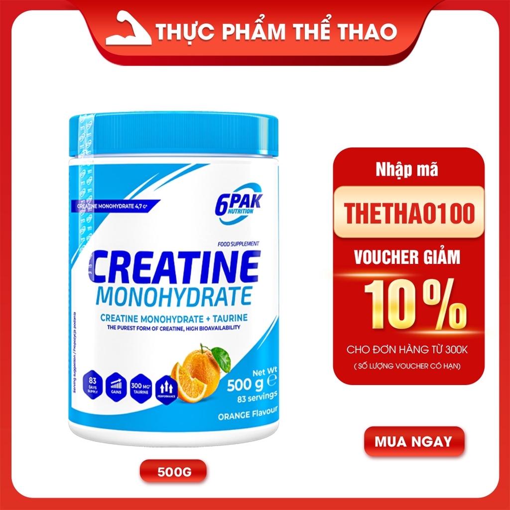 6PAK CREATINE MONOHYDRATE 500G