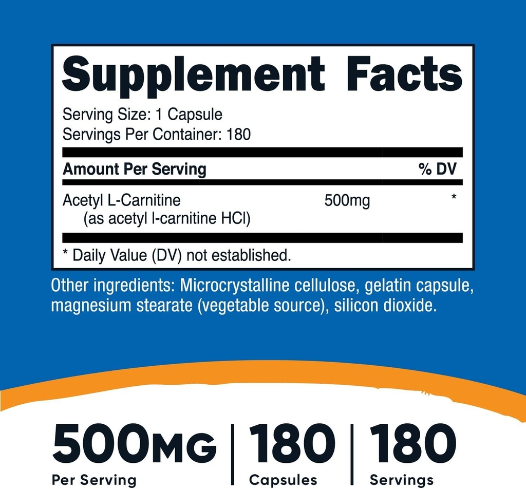 Nutricost L-Carnitine 500mg 180v