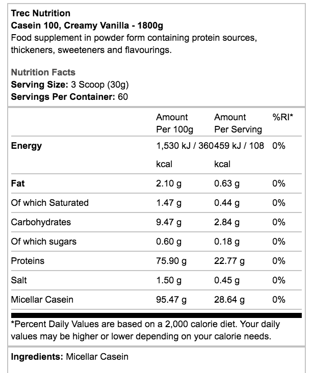 TREC CASEIN 100 (1800g)