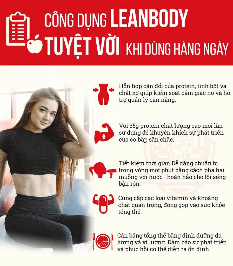 Lean Body 2100g- Chocolate- Thương hiệu Labrada