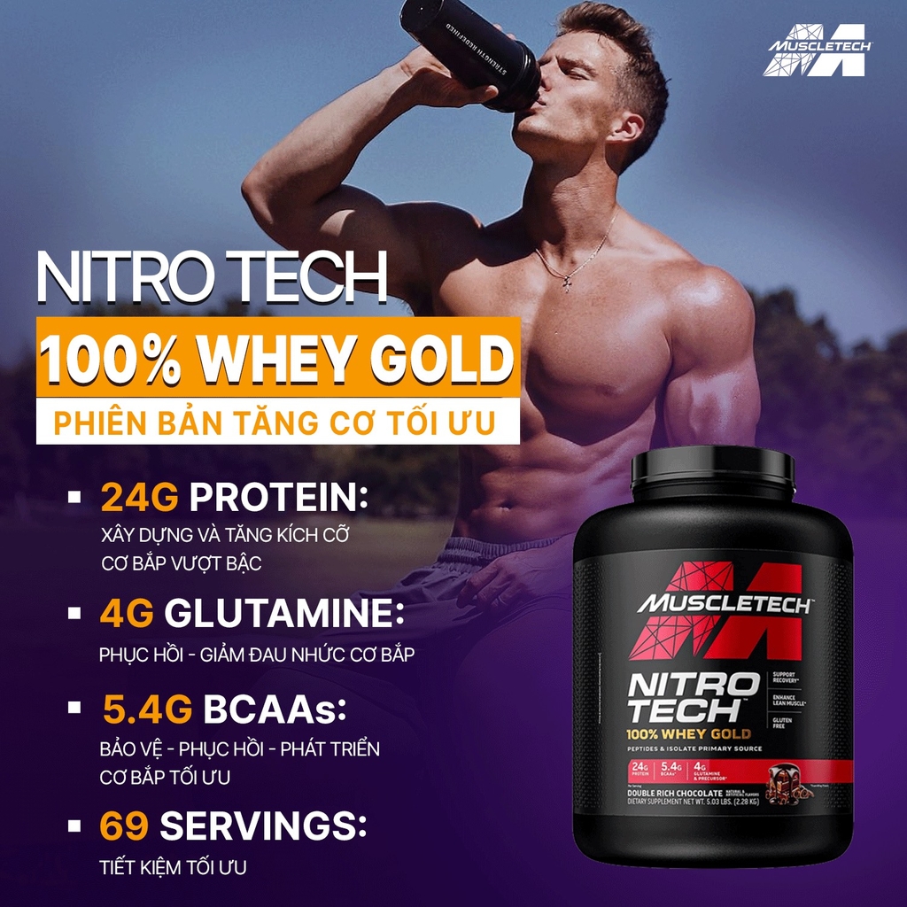 MUSCLETECH NITRO-TECH 100% WHEY GOLD (5lbs)