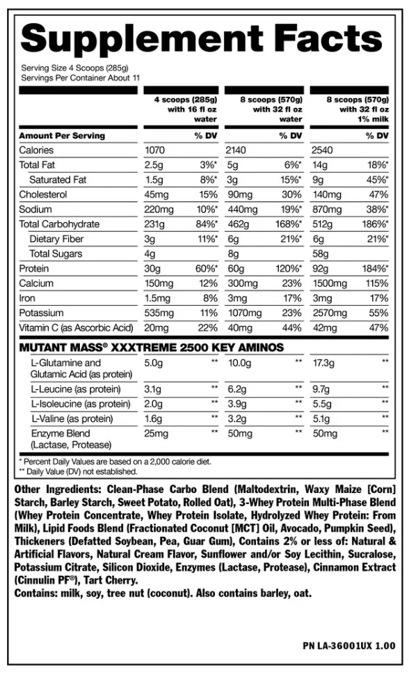 MUTANT MASS EXTREME 2500 6lbs (2.72kg)