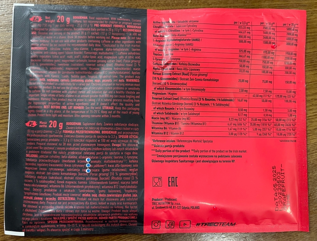 BOOGIEMAN 20g - PRE-Workout vượt trội