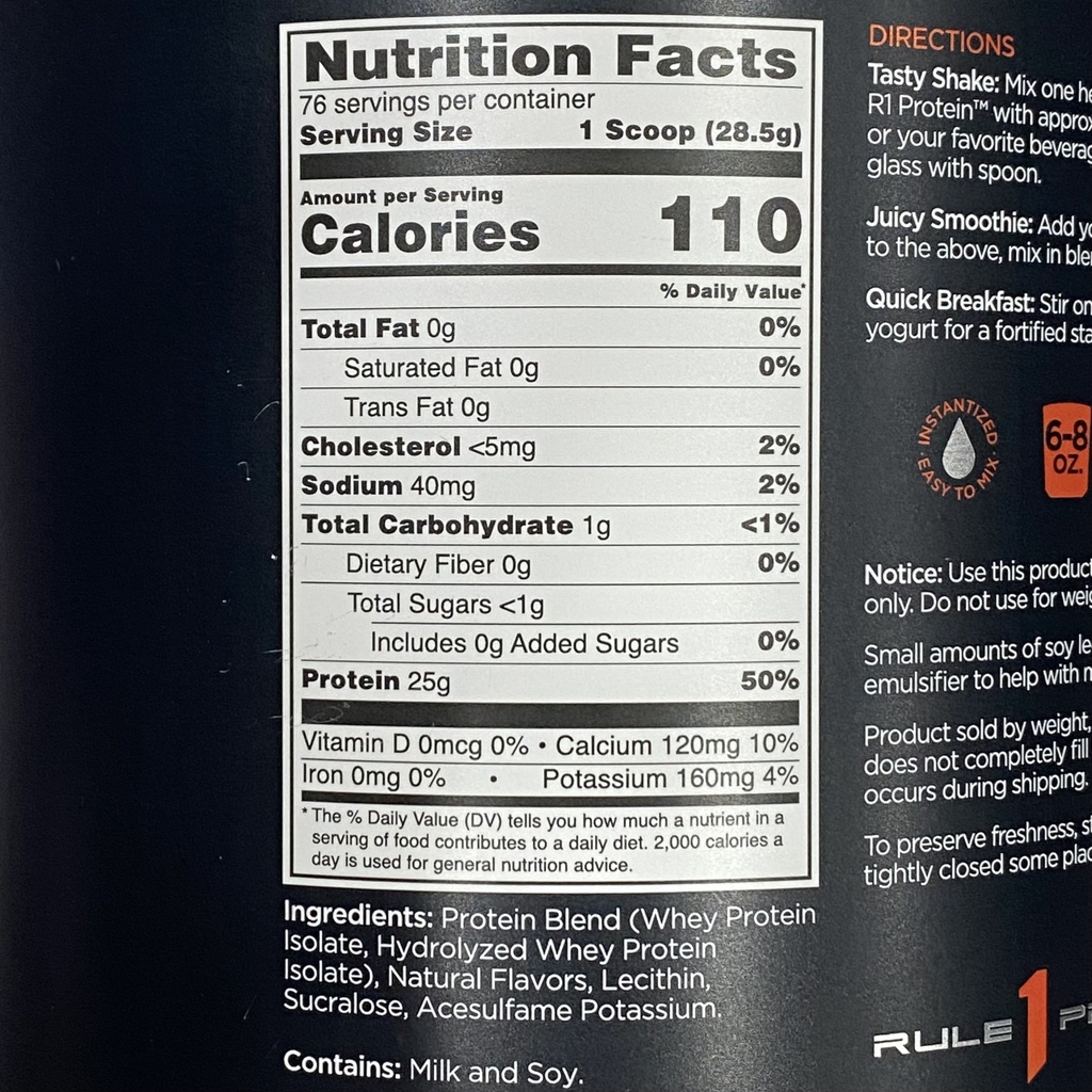 Rule 1 Protein Isolate Whey (5.3lbs)