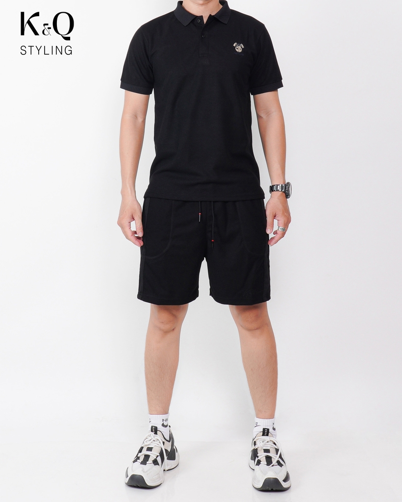 Quần Short Pique Cao cấp KQS - Đen