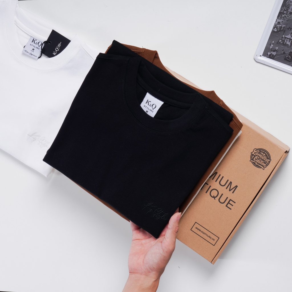 Áo thun 100% Cotton KQ STYLING Basic Đen