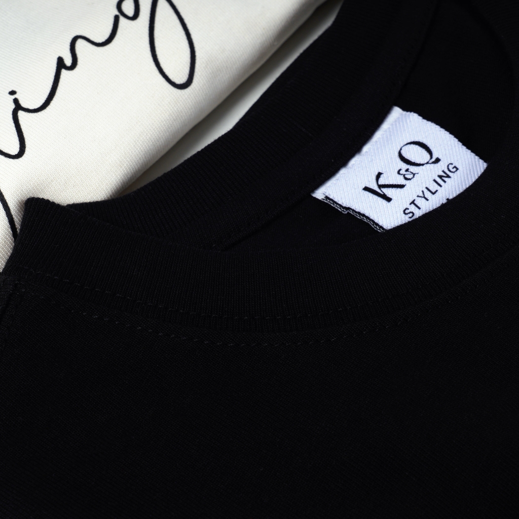 Áo thun cotton 100% Cao Cấp KQ STYLING Đen NYC
