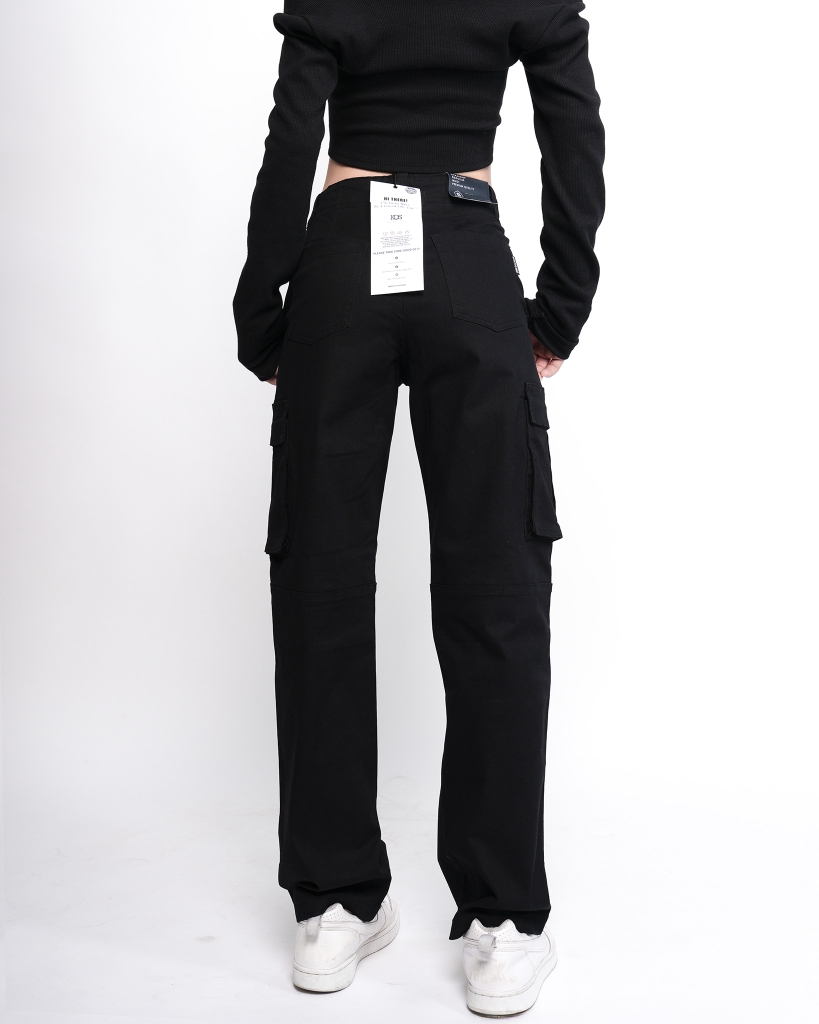 Quần Cargo Nữ Ống Suông Túi Hộp KQSTYLING Form Rộng Màu Đen C1