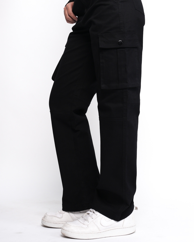 Quần Cargo Nữ Ống Suông Túi Hộp KQSTYLING Form Rộng Màu Đen C1