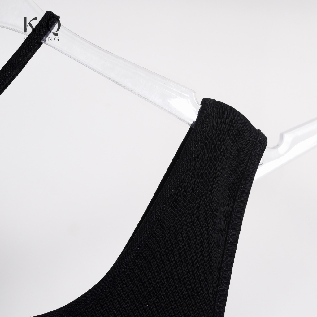 Áo croptop thun cotton borip 1 dây lệch vai xéo