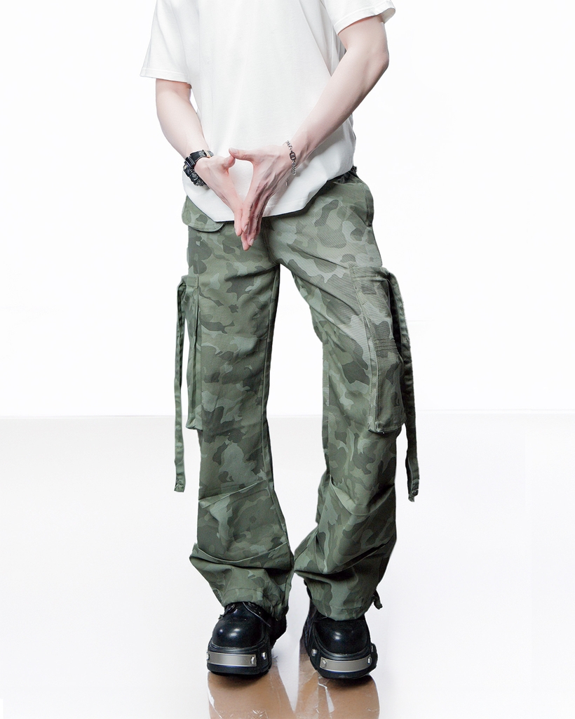 Quần Cargo Nam Kaki Túi Hộp Ống Rộng Phong Cách Y2k màu Camo | KQSTYLING WIDE834