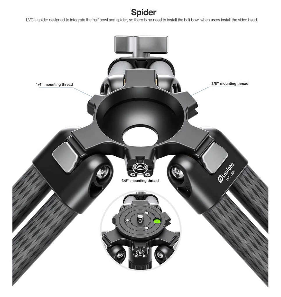 Chân máy quay Leofoto Video - LVC-253C