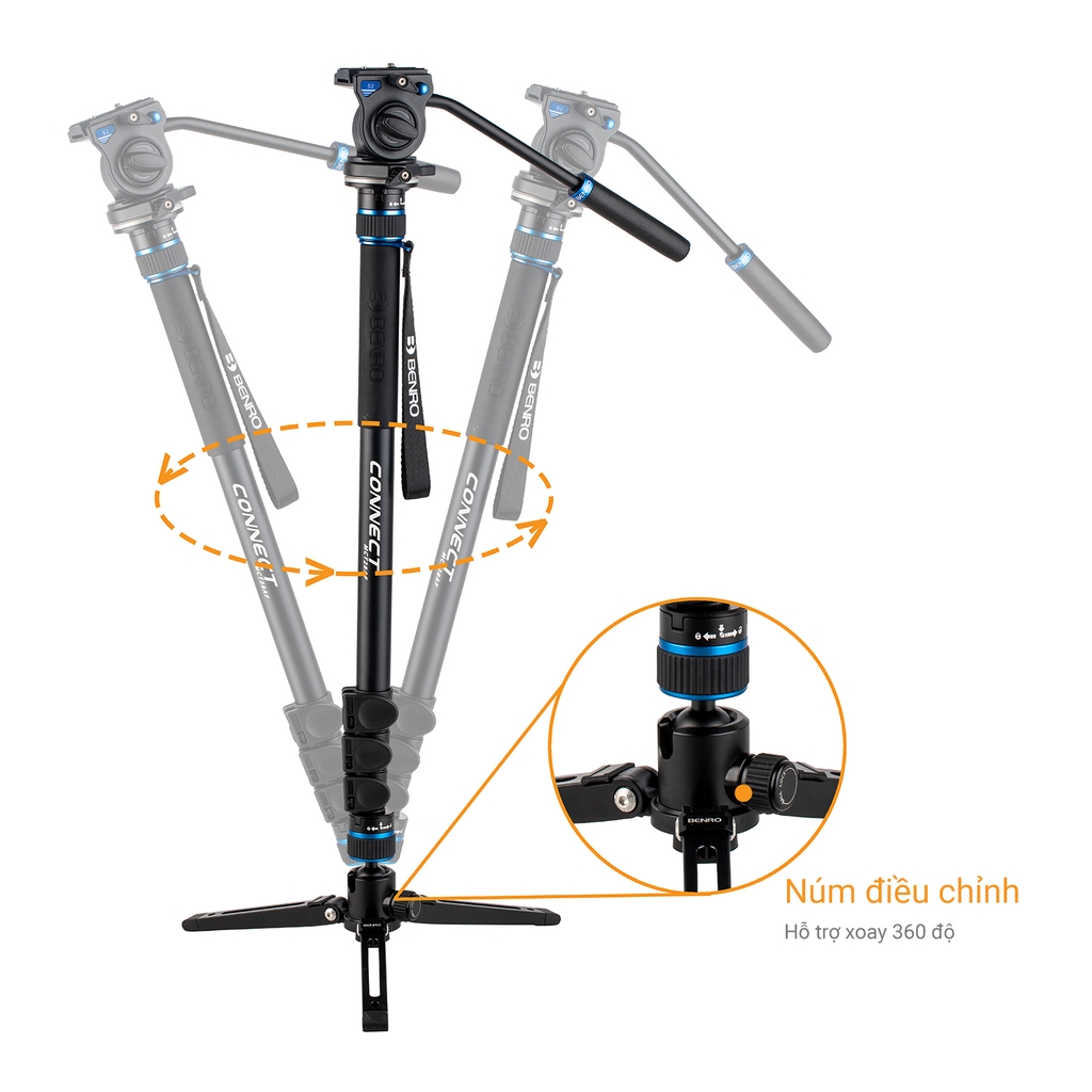 Chân máy Benro Video Monopod Connect - MCT48AFS6PRO