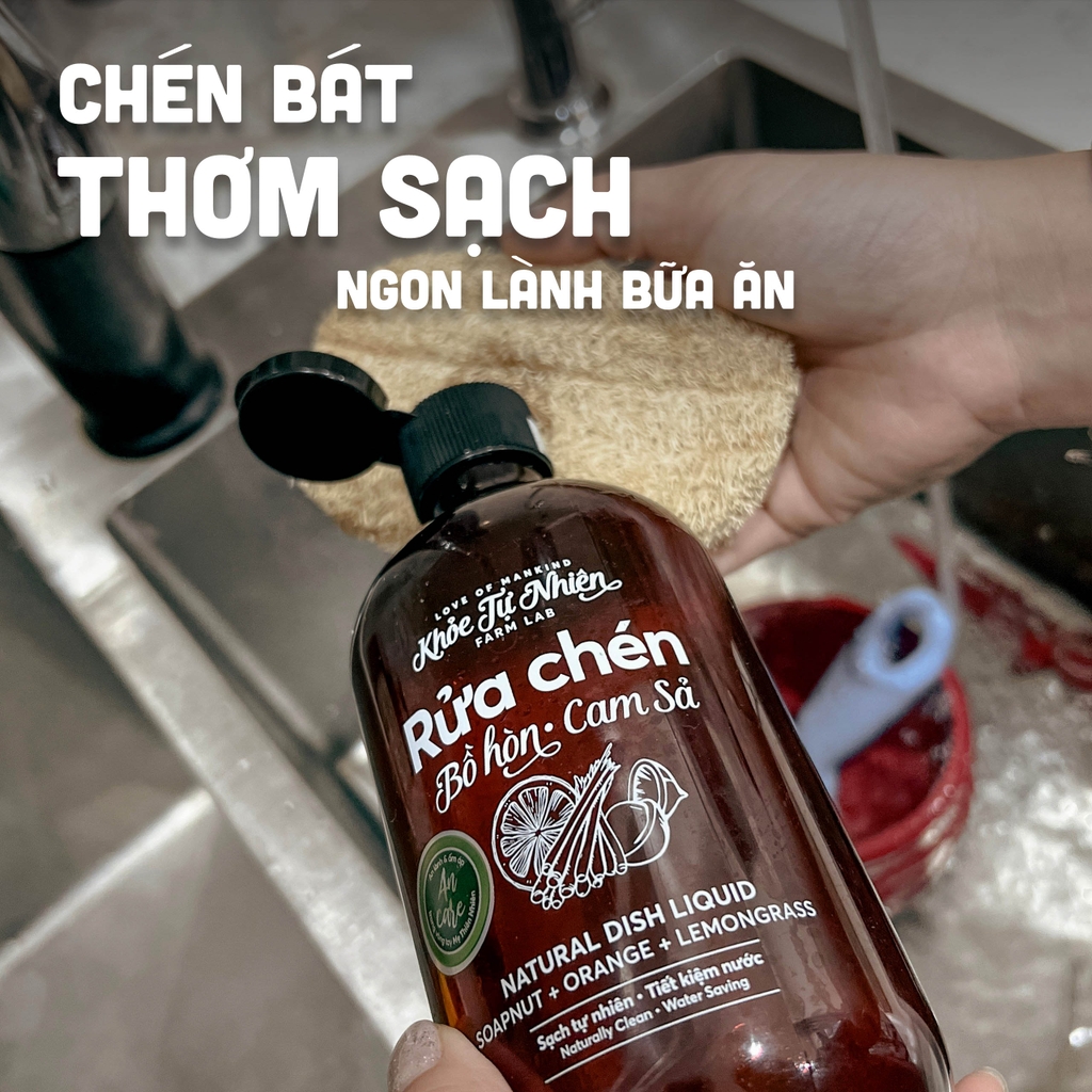 Nước rửa chén bát Ancare Bồ hòn Cam sả 500ml