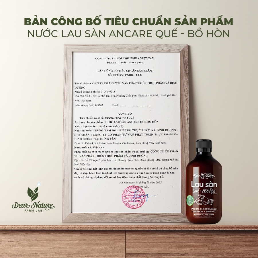 Nước lau sàn Ancare Quế - Bồ hòn 50ml
