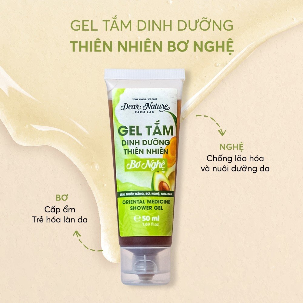 Gel tắm dinh dưỡng thiên nhiên bơ nghệ
