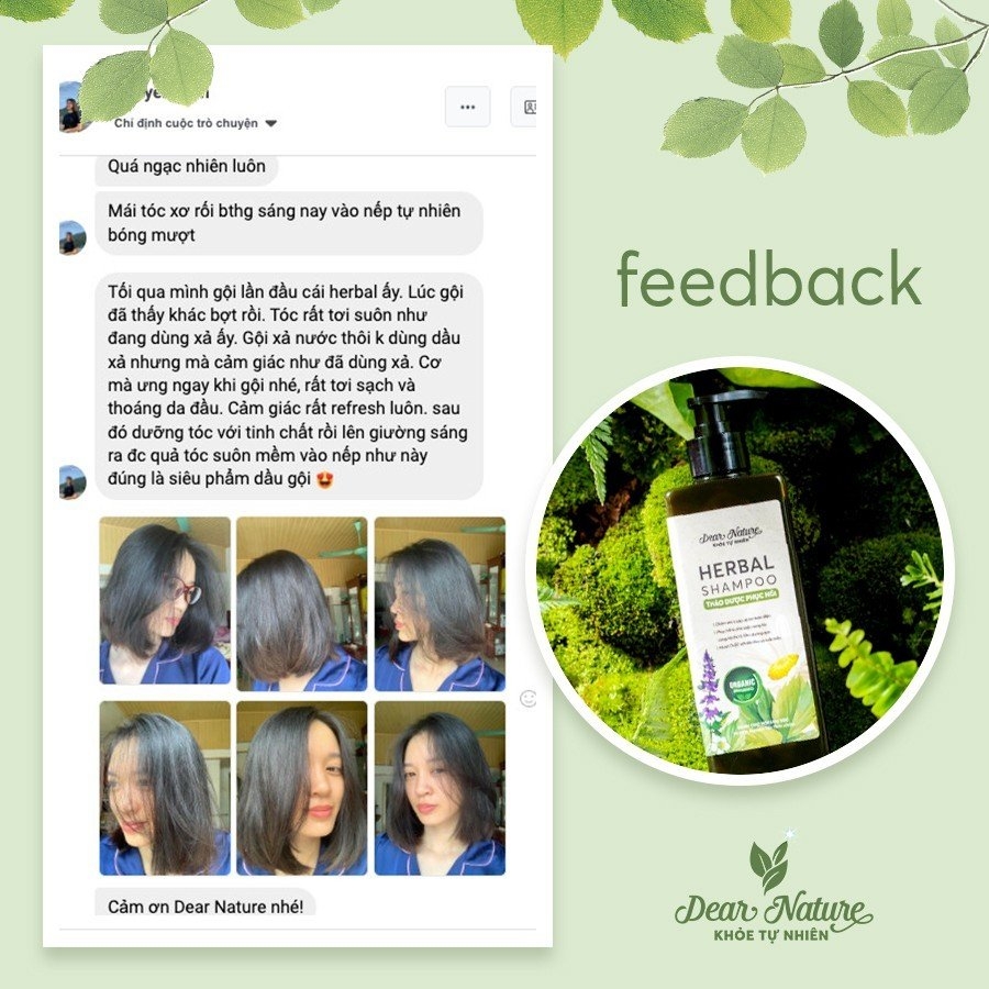 Dầu gội thảo mộc phục hồi Khoẻ Tự Nhiên Herbal Shapoo