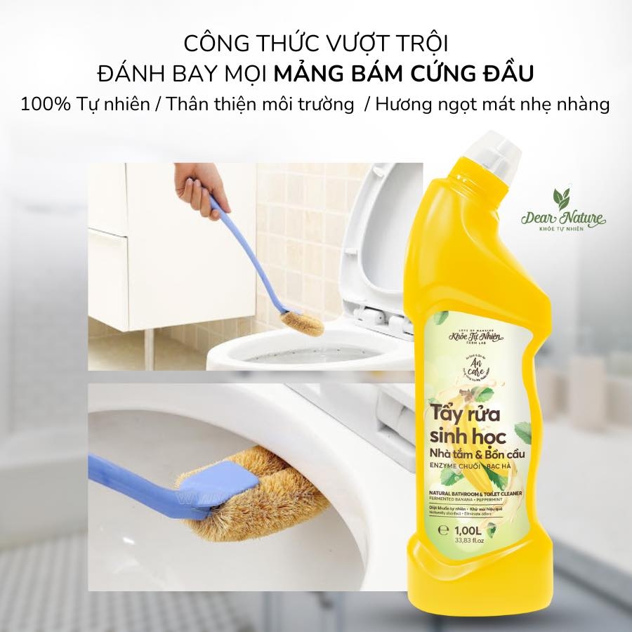 Tẩy rửa sinh học Nhà tắm & Bồn cầu Enzyme Chuối – Bạc hà 1L