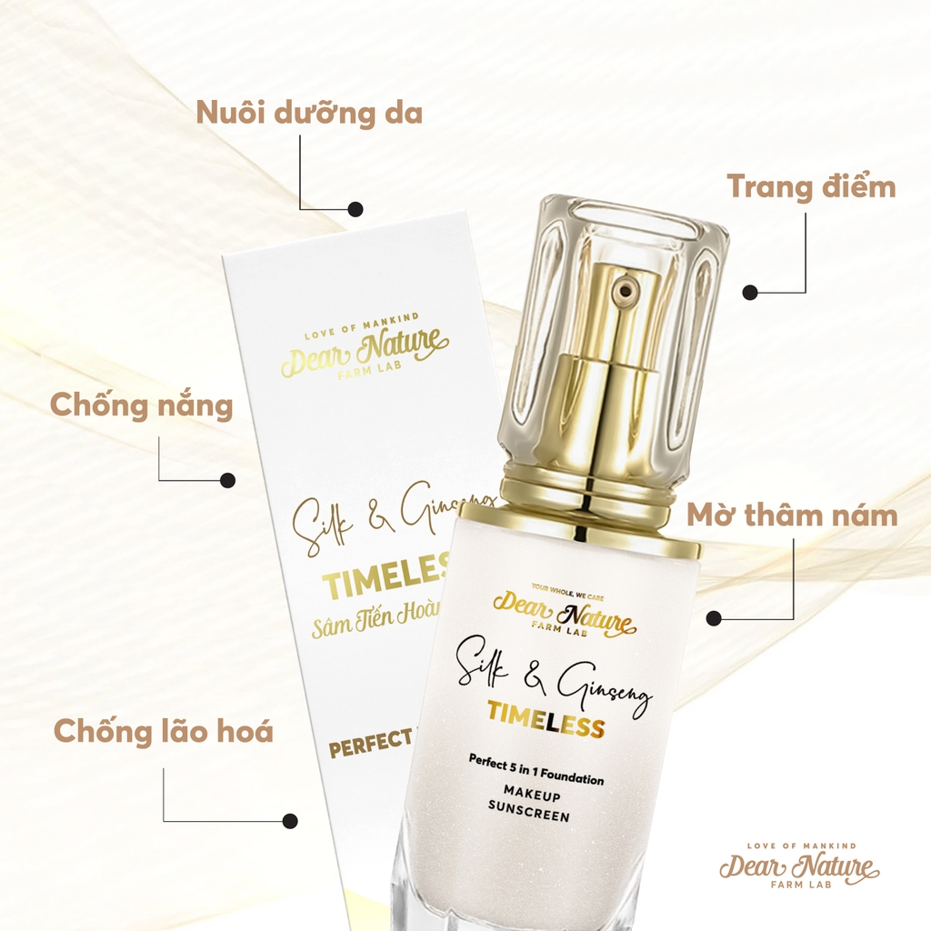 Kem nền chống nắng Sâm tiến hoàng cung 5 in 1 Timeless Silk & Ginseng perfect Foundation 40ml