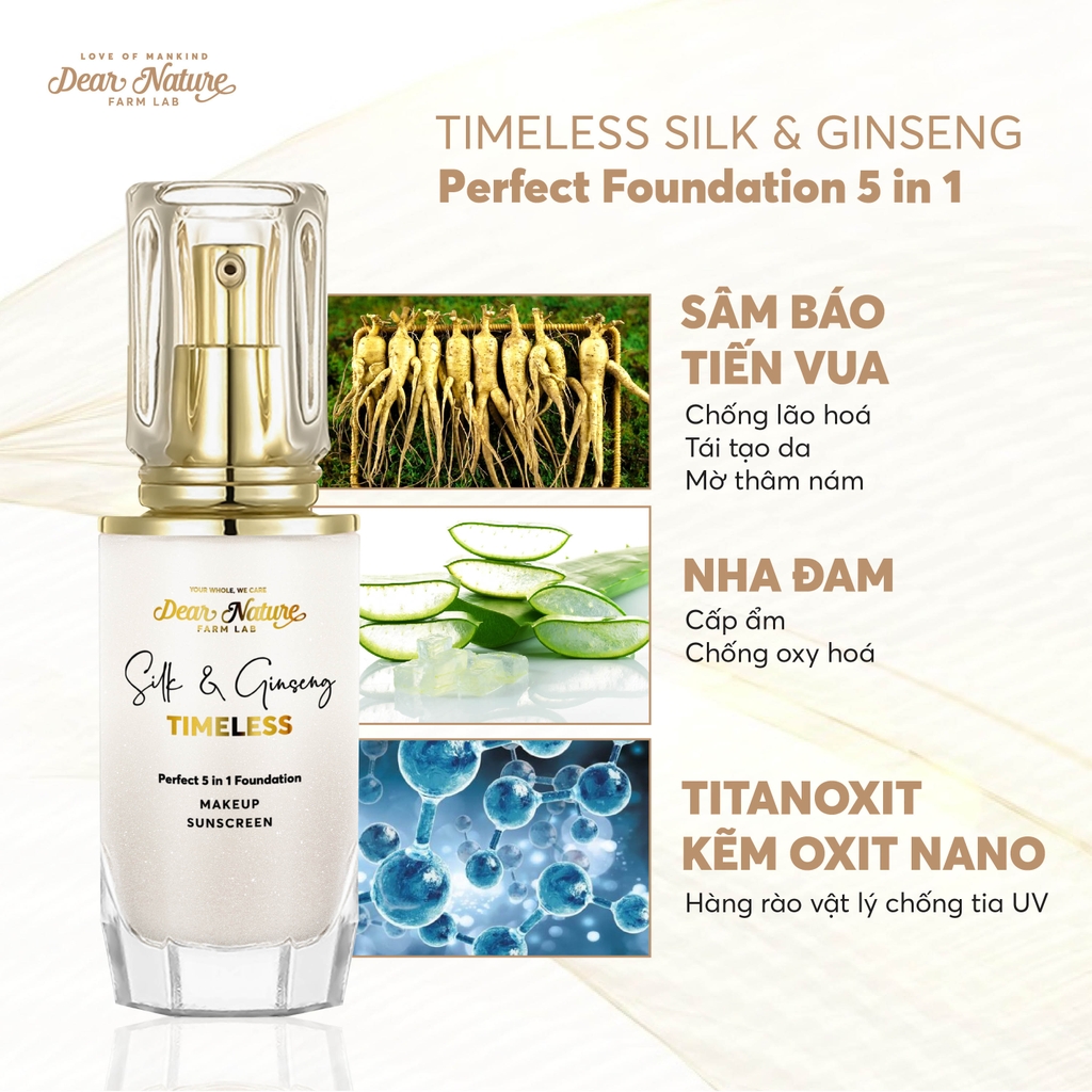 Bộ sản phẩm chống lão hoá, mờ thâm nám Timeless Silk & Ginseng