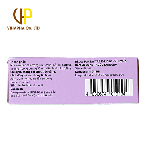 Ferrola- Ngăn ngừa và điều trị thiếu máu do thiếu sắt và acid folic