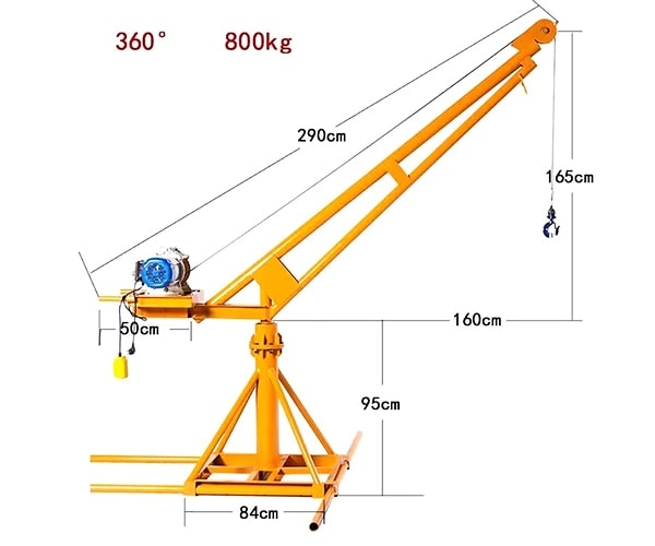 Cẩu xoay 360 độ Rakuda 800kg