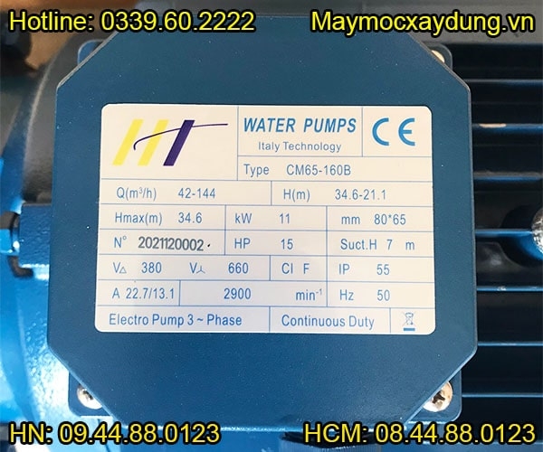 Máy bơm công nghiệp HT CM65-160B 11KW 15HP 380V