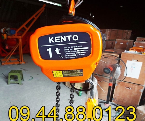 Pa lăng xích điện cố định Kento 1 tấn 6m HHBB01-01 380V