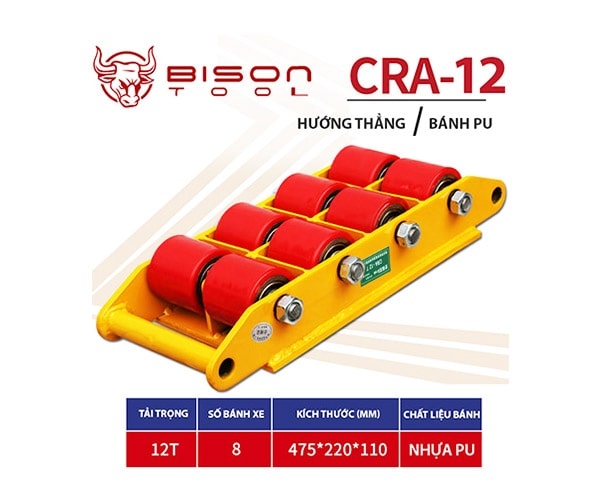 Con rùa chuyển hàng Bison 12 tấn CRA-12 bánh PU hướng thẳng