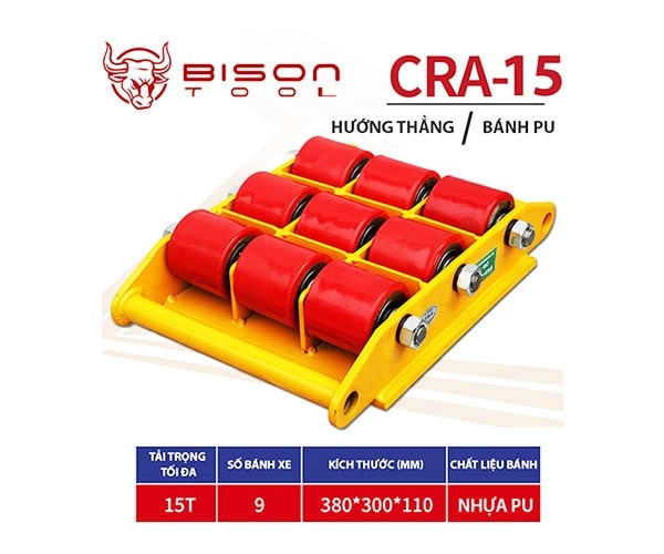 Con rùa chuyển hàng Bison 15 tấn CRA-15 bánh PU hướng thẳng