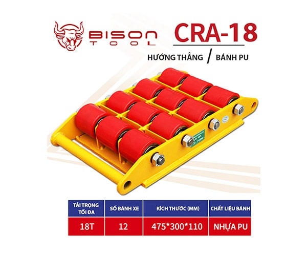 Con rùa chuyển hàng Bison 18 tấn CRA-18 bánh PU hướng thẳng