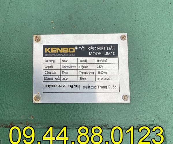 Tời kéo mặt đất Kenbo 10 tấn JM10